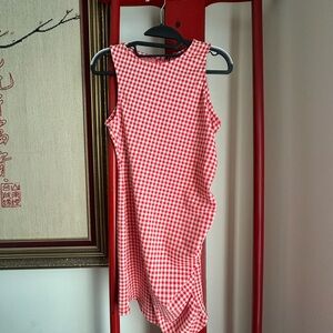 Zara Red and White Gingham Mini Dress